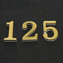 1pc/5cm Double-Layer 3D Golden Acrylic House Number Plate, Self-Adhesive Golden Address Plaque, Easy Installation For Door, Mailbox, Entrance, Outdoor Apartment Mailbox Post, Modern Home Address Sign, Spring Home Renovation, Housewarming Gift For Easter, Mother's Day, Memorial Day Outdoor Decor, Enhance Curb Appeal - Multicolor - View 4