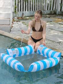 1pc Inflatable Pool Float Hammock Bed, Adult Summer Swimming Pool & Beach Party Accessory, Perfect Gift For Pool Vacation & Relaxation, Beach Essentials, Pool Inflatable, Pool Float - Multicolor - View 15