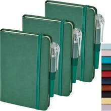 Bộ 3 cuốn sổ tay mini A6 NIRMIRO, bìa da, dành cho nam và nữ, sổ ghi chép du lịch, giấy chấm 100gsm, màu đen, xanh dương, nâu. - Nhiều màu - Xem 10