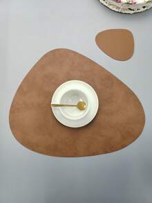 1 pieza/4 piezas Manteles individuales y posavasos de cuero artificial, resistentes al calor, antideslizantes, lavables e aislantes para café, estilo nórdico, manteles para mesa de cocina, decoración de mesa de cocina, decoración de sala de estar, manteles aislantes - Marrón - Ver 6