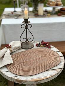 Bộ 1/4/6 tấm lót bàn hình bầu dục dệt, kiểu Bohemian, tối giản và thời trang, lót máy pha cà phê, đế lót ly chống trượt chịu nhiệt, thích hợp cho đám cưới, tiệc tùng, ngày lễ, dã ngoại, tiệc sinh nhật. - Nhiều màu - Xem 6