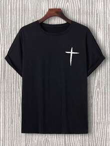 ChristmasManfinity LEGND Herren-T-Shirt in Übergröße mit Print, Kurzarm, lässig, ideal zum Ausgehen, Herbst-Trendartikel - Schwarz - Übersicht 3