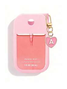 1 Set 1oz (30ml) No-Rinse Hand Sanitizer Spray Bottle Protective Case, 26 Designs Heart & Letter Pattern Silicone Anti-Drop Anti-Collision Protective Cover With Keychain, Suitable For Travel, Outdoor, Gift Use, Applicable For Halloween, Christmas - View 2
