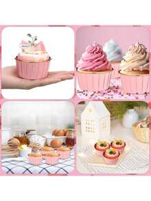 50pcs Gold Cupcake Cups Liners, Disposable Muffin Cake Cups,Grease-Proof & Heat Resistant Cupcake - Multicolor - View 7