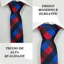 Premium Men's Slim Checkered Tie In Various Colors - 078 - 查看 3