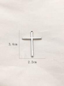 1件波西米亚风格十字架形宗教元素吊坠，适合日常佩戴 - 銀色 - 查看 7