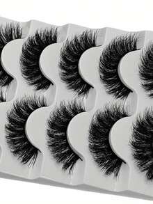 5对打造多面魅力：DH条纹蓬松假睫毛，适合日常或派对使用，打造3D层次感高级妆容。 - 查看 8