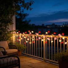 96 luces LED en forma de corazón con control remoto, tiras de iluminación decorativa creativa para pared y ventana, adecuada para decoración de fiestas y eventos - bastón de rosa - Ver 2