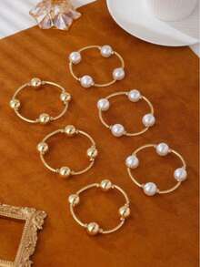 3pcs Vintage Faux Pearl Bracelet Set, European And American Style, Suitable For Women's Beach, Dating, Fashion Shooting, Holiday Decoration, Charming Jewelry Gift - Charming Bracelet - View 2