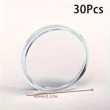 耐用透明硬币收藏盒，密封防潮防氧化，高透明度塑料硬币保护盒，月牙形开口设计，方便取用 - 透明色 - 查看 14