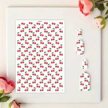 1pc Fruit Pattern (Cherry/Watermelon/Lemon/Strawberry) Transfer Paper, Size 5.82*3.93 Inches, Specialized For DIY Jewelry Earring Creation High Polymer Transfer Paper - Multicolor - View 7