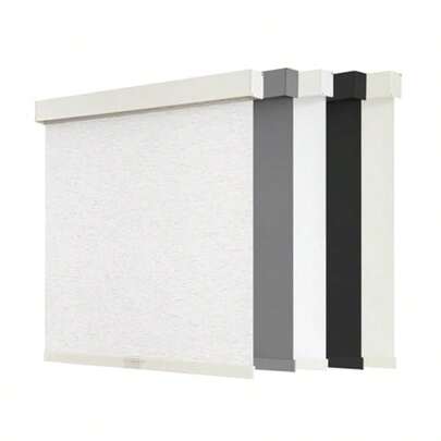 Blackout Roller Shades Cordless Blinds For Windows Free-Stop Shades With Valance Thermal Insulated Fabric UV Protection Natural Woven Blinds For Home And Office 20" W X 72" H Black
