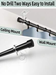 Bộ 2 giá đỡ thanh rèm gắn trên nóc không cần khoan, giá đỡ thanh rèm tự dính chịu lực cao, móc rèm điều chỉnh được phù hợp với thanh rèm đường kính 1,2 inch, dùng cho tủ quần áo, phòng ngủ, phòng tắm, nhà bếp, cửa sổ căn hộ - Nhiều màu - Xem 6