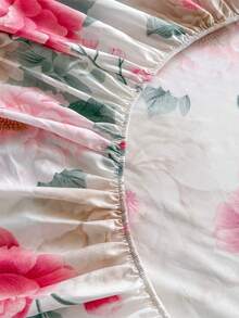 3pcs Printed Bedding Set (1 Fitted Sheet + 2 Pillowcases), Skin-Friendly Fabric Fitted Sheet Set Including Pillowcases, Without Filler, Home Bedding Set, Machine Washable - Flowers Bloom In Wealth and Prosperity - View 6