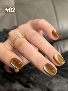Miss Leia 1-6 Esmalte de uñas en gel de efecto ojo de gato de 15ml para primavera/verano, esmalte de uñas de efecto ojo de gato de alta densidad con blanqueamiento dorado naranja, laca de gel de color popular para principiantes, adecuado para salones, uso doméstico DIY, vacaciones, regalos para damas, suministros de arte de uñas - Multicolor - Ver 7