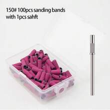100 miếng giấy nhám mini + 1 trục giữ giấy nhám 3/32" cho mũi khoan móng tay, dụng cụ loại bỏ da chết, chai sần, gel, bộ dụng cụ làm móng. - Nhiều màu - Xem 8