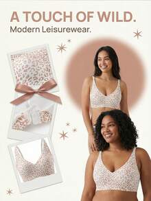 2pcs Leopard Print Seamless Comfortable Leisure Camisole Bras For Women - Multicolor - View 9