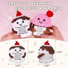1pc Handmade Woven Animal Inspired Gift, Handmade Woven Pudding Decor With Inspirational Card, Positive Energy Gift Suitable For Women, Men, Teachers, Birthday, Office Desk/Tabletop Decor, Backpack Accessory Or Collection, Woven Pudding Brightens Life And Spreads Positive Energy - Multicolor - View 10