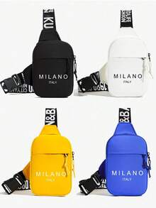 And Personalized New Men's Milan Printed Chest Waist Bag, Convenient For Carrying, Shoulder Mobile Phone Bag, Casual And Versatile Commuting Crossbody Bag - Multicolor - View 11