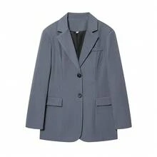 Áo sơ mi nữ dài tay cổ bẻ cài cúc eo dáng casual mùa xuân - Màu xanh lam - Xem 6