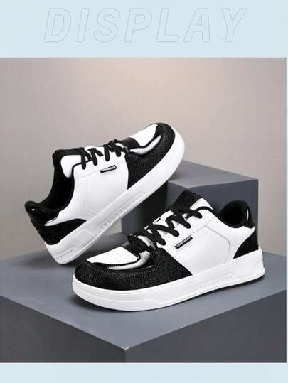 HOBIBEAR Giày thể thao đế thấp phối màu retro kiểu trượt ván, giày thể thao thời trang nam, phù hợp cho hoạt động ngoài trời và mặc hàng ngày.