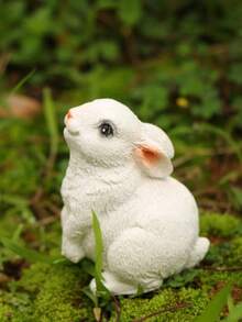 Mini Rabbit Decor, Easter Bunny, Outdoor Garden Ornament Set, Resin Rabbit Sculpture, Garden Animal Statue, Rabbit Figurine For Home Garden Easter Decoration, Best Gift - 1PC - View 7