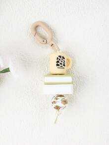 1pc Book Lover & Coffee Addict Beaded Keychain, Cow Print / Leopard Print Coffee Cup Pendant, Minimalist Macaron Design, Daily Commute Accessory, Gift For Friends And Family - Multicolor - View 13