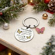 Butterfly Keychain For Women - Inspirational Gifts, Motivational Key Rings With Encouraging Message, Elegant Gift - Silver - View 6