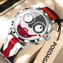 POEDAGAR 男士嘻哈休闲小丑造型个性化石英表，表盘设计独特新颖 - 白色 - 查看 8