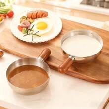 1pc Stainless Steel Pot With Heat-Resistant Wooden Handle, Non-Stick Design, Even Heat Distribution, Good Heat Conduction, Suitable For Induction Cooktop And Open Flame, Non-Slip Bottom, Versatile For Dorm, Office, Small Kitchen, Pasta Pot - View 7