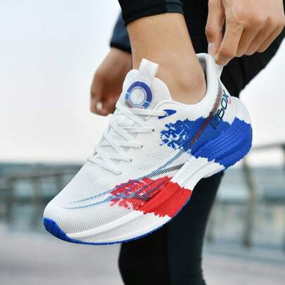 Men's Marathon Running Shoes, Men's Competitive Basketball Shoes, Men's Sports Shoes, Outdoor Sports Shoes, Sports Outdoor Road Running Shoes, Fitness Training Shoes, Hiking Shoes, Lightweight, Versatile, Fashionable, Casual Shoes, Popcorn Sole, High Elastic MD Carbon Board Non-Fatiguing, Ergonomic Design, Carbon Board Foot Measurement Shoes, Men's Commuter Shoes, Ideal Gift For Students Or Men, Bright Color, Size 39-48 (Uneven Handpainted Soles, Asymmetrical Patterns)