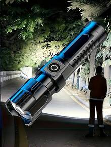 One Ultra-Bright Rechargeable LED Flashlight, Compact Zoom Handheld Flashlight, Suitable For Outdoor Camping, Fishing, Hunting, Hiking, Exploration And Emergencies, Travel,With Built-In Battery.Travel Essential - Star - View 9