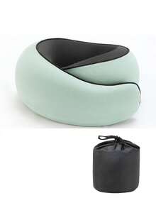 1 Memory Foam U-Shaped Pillow, Neck Pillow, Travel Pillow, Solid Color, Breathable Mesh Fabric, Built-In Storage Bag, Ergonomic Design, 360 ° Surround Support, Detachable Cleaning, Essential For Business Travel Such As Flying, Camping Nap Tool - Multicolor - View 14