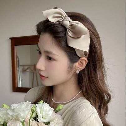 1/3 piezas Diadema de mujer de satén con lazo, adecuada para uso diario, hogar, lavarse la cara, escuela, playa, oficina, fiesta, vacaciones, cumpleaños, regreso a clases, Año Nuevo, regalo del Día de la Madre