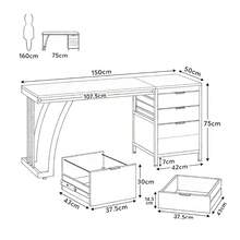 Home Office Desks - Black+Brown + Metal & Wood - View 5