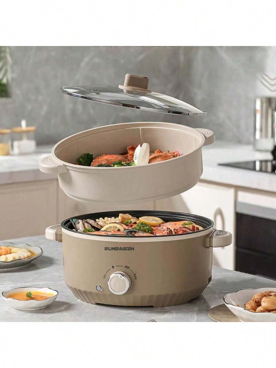 Nồi điện 3 lít, chảo chống dính 4.6 lít, nồi luộc mì nhanh, nồi hầm điện, nồi chuyên dụng để nấu bít tết, trứng, cơm chiên, bánh bao, có chức năng điều chỉnh công suất (bao gồm cả nồi hấp).