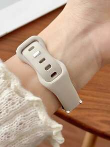 1條復古心形綠松石拼接矽膠錶帶，適用於Apple Watch 38mm 40mm 41mm 42mm 44mm 45mm 49mm，女款波希米亞風手鍊錶帶，適用於 Series 11 Ultra 3 SE3 Ultra 2 S10 SE2 9 8 7 SE 6 5 4 3 2 1 - 杏色 - 查看 6