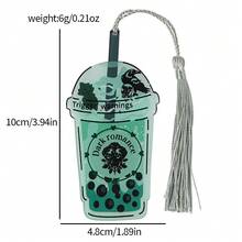 Fantasy Readers/Romantic Readers/Dark Romantic Themed Delicious Pearl Milk Tea Shaped Acrylic Colored Bookmarks, Cute Reading Page Design, Party Decorations, Reading Decorations, Learning Markers, Writing Helpers, Suitable For Book Lovers, Readers, Writers, Women, And Men. - Milk Tea Stick - View 16