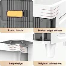 3/4/5-Tier Ultra-Slim Plastic Storage Cabinet, Bathroom Niche Cabinet, Large-Capacity Bathroom Storage Cabinet, Luxury-Style Bathroom Shelving, Floor-Standing Shelving For Beside The Toilet, Storage Cabinet; Suitable For Use In Offices As A Drawer-Style Document Organizer, Ideal For Narrow Corners In Studios, And Also Suitable For Living Rooms, Bedrooms, Or Bathrooms - 棕色的 - 查看 3