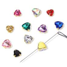 30pcs/Pack Stainless Steel Gold Base Acrylic Peach Heart-Shaped Four-Hole Claw Rhinestones, Fashion Elegant Gift Accessories, Suitable For Bags, Bracelets, Hair Accessories, DIY Jewelry Making Fasteners - Four-hole Claw Drill - View 6