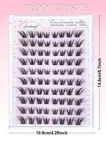 Lvcheryl 80 Cụm Mi Giả Tự Dính Hình Chữ C, Độ Dài Hỗn Hợp 9-14mm, Không Cần Keo, Hiệu Ứng Trang Điểm Mắt Cáo Tự Nhiên, Mi Giả Riêng Lẻ, Tự Nối Mi, Cụm Mi Đã Dán Sẵn Keo - C - Xem 4
