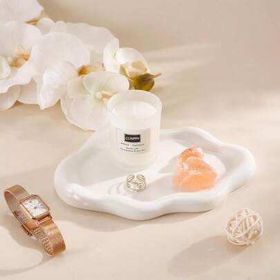 2 khay đựng trang sức hình đám mây bằng nhựa, khay trang trí bàn làm việc tối giản để đựng bông tai, dây chuyền, nhẫn, vòng tay, nước hoa và vật dụng trưng bày nước hoa.