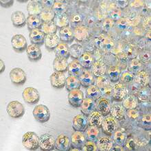 100颗8毫米高品质玻璃水晶珠，扁平圆形散珠，适合DIY手链和项链首饰制作 - 綠色 - 查看 2