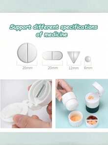 2-In-1 Pill Crusher & Splitter, Portable Manual Fine Powder Grinder, Multi-Function Medicine Organizer Box, Home Travel Medication Kit, Weekly Pill Management Tool, Assorted Colors, Practical Gift - View 5