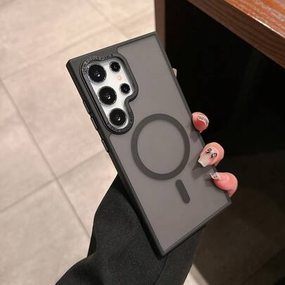 Compatible With Samsung Galaxy S26 Ultra, Strong Magnetic Matte Transparent Ultra-Thin Anti-Slip Shockproof Protective Phone Case For Galaxy S25 Ultra S24 Ultra A56 A36 A16 A17