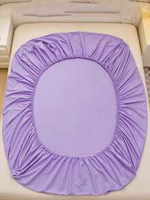 1 Juego de sábana ajustable de tela suave cepillada (1*Sábana ajustable + 2*Fundas de almohada), adecuado para dormitorio y habitación de invitados, para todas las estaciones, lavable a máquina, color: Verde musgo/Azul/Café oscuro - Púrpura malva - Ver 9