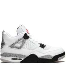 Nike Air Jordan 4 Retro Sneakers - Authentic Iconic Basketball Shoes | Viral 2026 Men's High-End Retro Streetwear | Premium Leather & Mesh Performance Trainers | Classic Air Cushioning & Support Wings | Legendary Designer Athletic Footwear - White Cement - 查看 7
