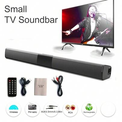 Wireless Sound Bar - Surround Movie Audio Effect, High Power, Bluetooth Remote Control, Suitable For Computer, TV, Home Theater, Left/Right Stereo Wall-Mounted Speakers, Support AUX Interface And TF Card, FM Radio Function