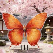 Flat Printed Acrylic Pink Butterfly Garden Decor, Outdoor Yard Lawn Potted Plant Decoration Stake - A - View 5