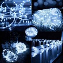 Warm White Solar LED Light Tube, Flexible Transparent PVC Solar String Lights, IPX4 Waterproof 8 Lighting Modes Auto Light Sensor, Suitable For Outdoor Garden Wedding Party Decor - white light - View 5